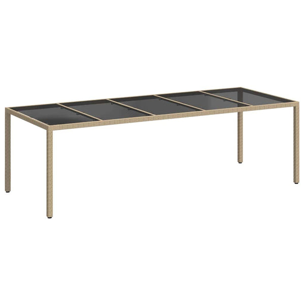Beiger Poly-Rattan Gartentisch 250 cm