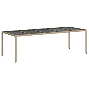 Beiger Poly-Rattan Gartentisch 250 cm