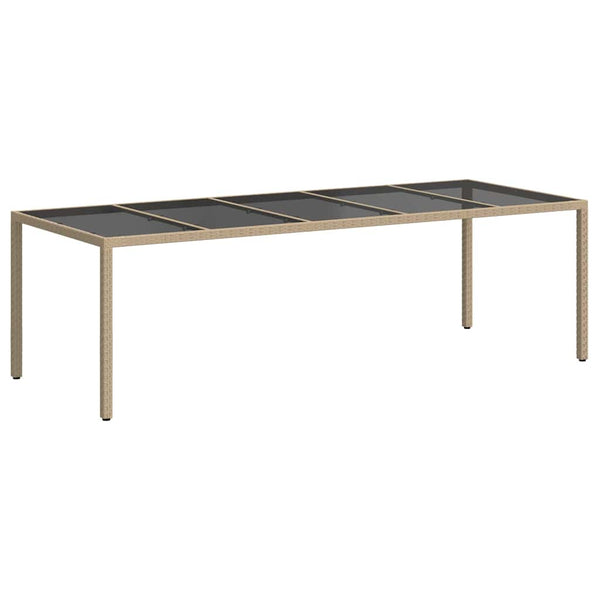 Beiger Poly-Rattan Gartentisch 250 cm