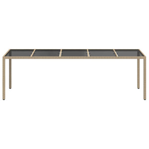 Beiger Poly-Rattan Gartentisch 250 cm