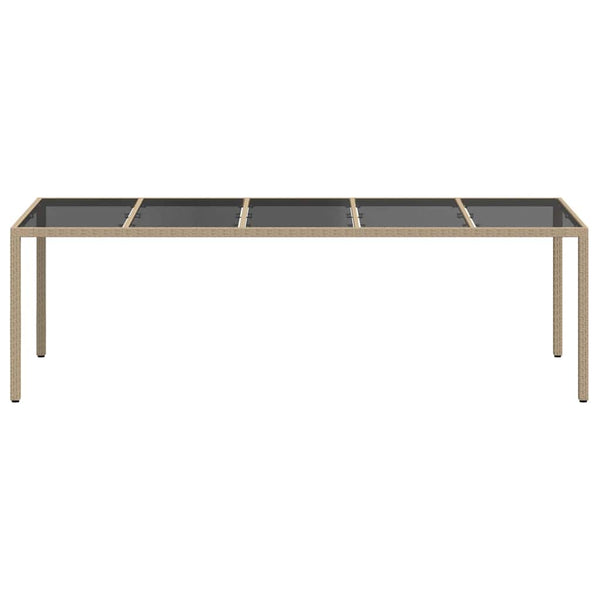 Beiger Poly-Rattan Gartentisch 250 cm