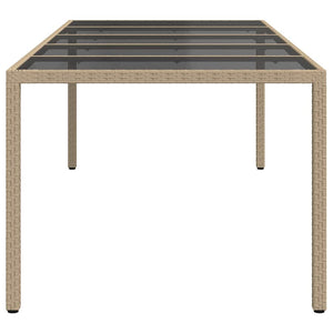Beiger Poly-Rattan Gartentisch 250 cm