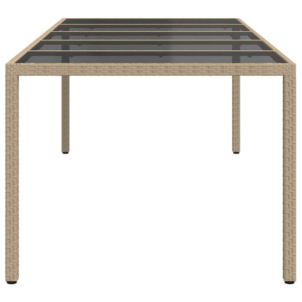 Beiger Poly-Rattan Gartentisch 250 cm