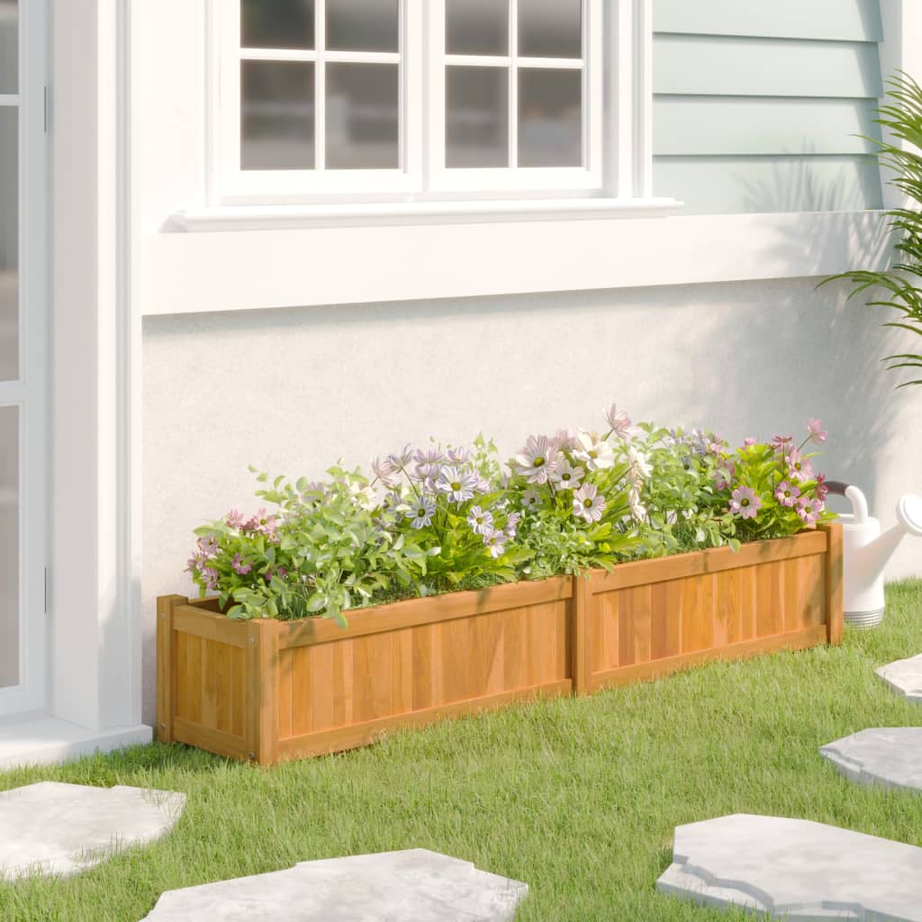 vidaXL Carré potager 150x30x25 cm en teck massif