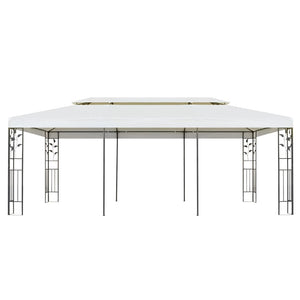 Pavillon 6x3 m mit Doppeldach, Weiß