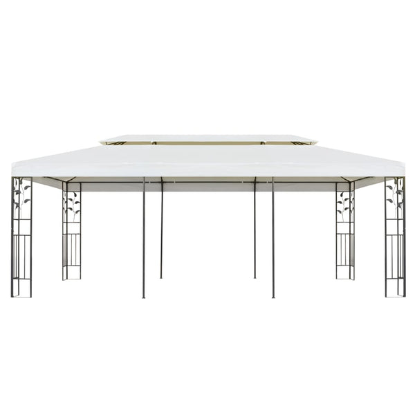 Pavillon 6x3 m mit Doppeldach, Weiß