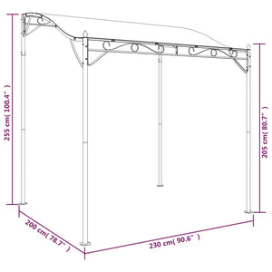 Anthrazit Markise 2x2,3 m