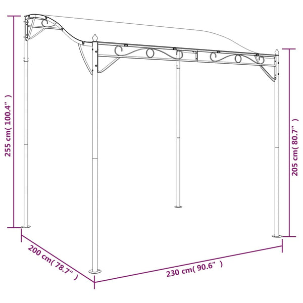 Anthrazit Markise 2x2,3 m