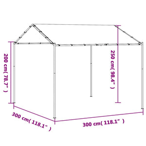 Anthrazit Gartenpavillon 3x3 m