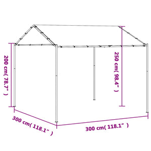 vidaXL Garden Gazebo Beige 3x3 m Steel and Fabric