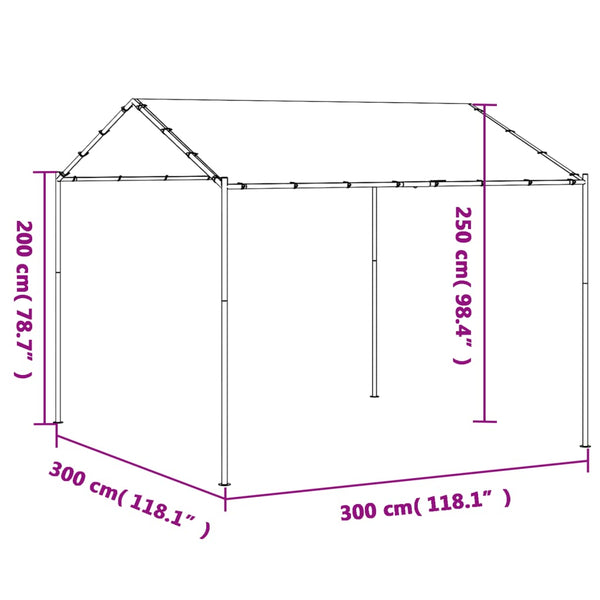 vidaXL Garden Gazebo Beige 3x3 m Steel and Fabric
