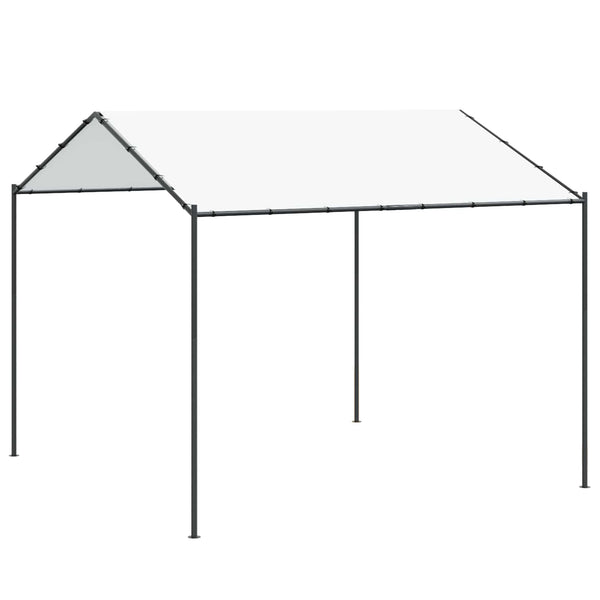 Weißer Pavillon 4x4 m Stahl & Polyester