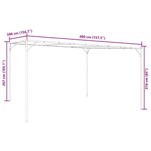 Weißer Pavillon 4x4 m aus Stoff und Stahl