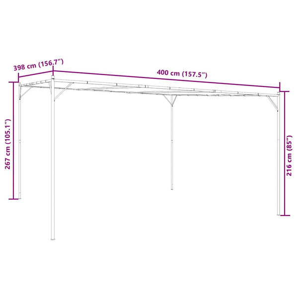 Weißer Pavillon 4x4 m aus Stoff und Stahl