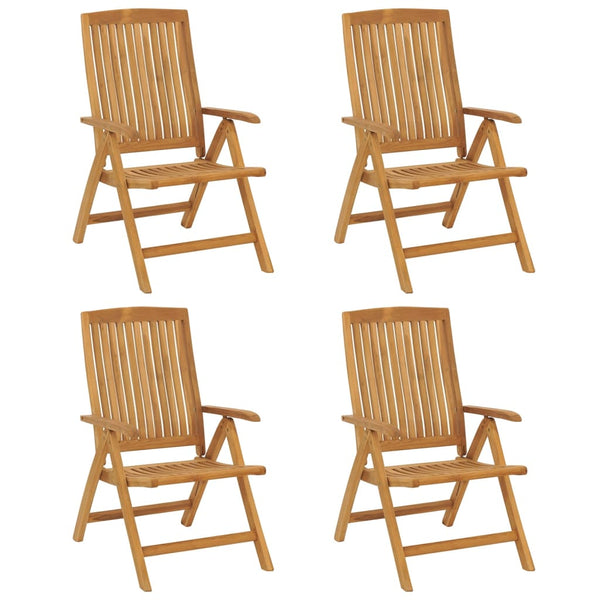 Gartenstühle 4 Stk. Verstellbar Massivholz Teak
