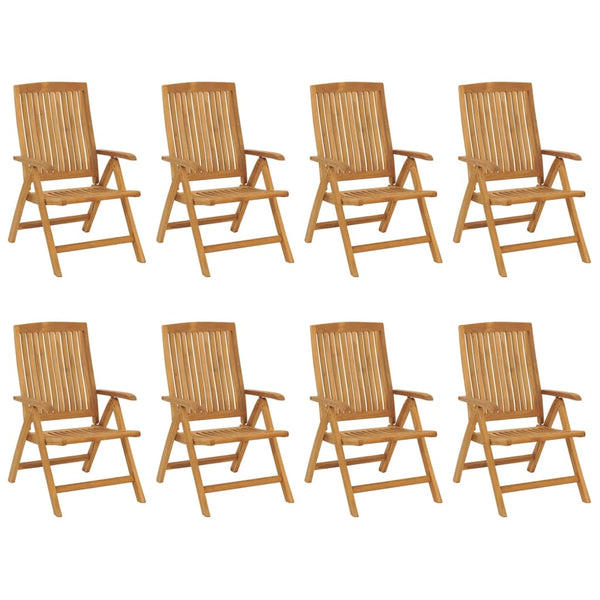 Gartenstühle 8 Stk. Verstellbar Massivholz Teak