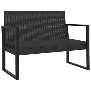 Gartenbank Schwarz mit Kissen 106 cm