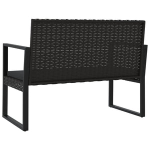 Gartenbank Schwarz mit Kissen 106 cm