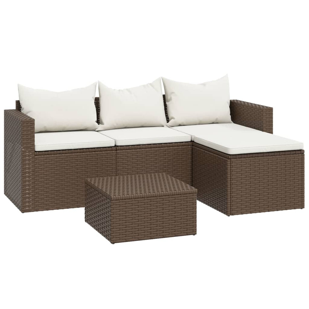 Garten Lounge Set Braun Poly Rattan