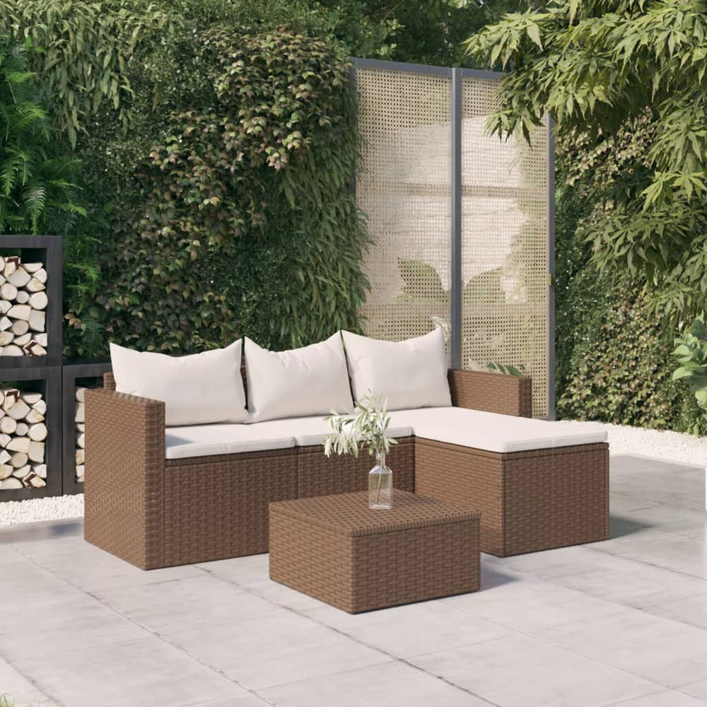 Garten Lounge Set Braun Poly Rattan