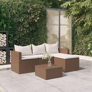 Garten Lounge Set Braun Poly Rattan