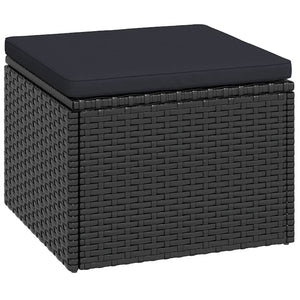 Schwarzes Poly Rattan Garten Lounge Set