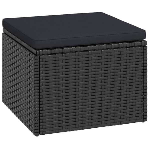 Schwarzes Poly Rattan Garten Lounge Set