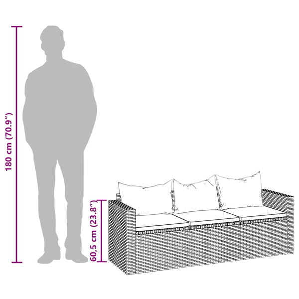 3-Sitzer Gartensofa mit Dach & Hocker
