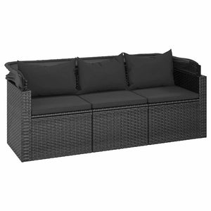 3-Sitzer Gartensofa mit Dach & Hocker