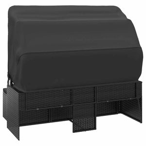 3-Sitzer Gartensofa mit Dach & Hocker