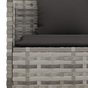 L-Form Gartensofa Grau mit Kissen