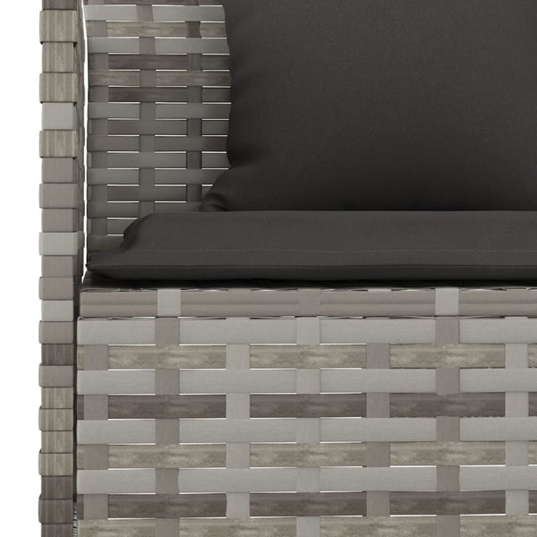 L-Form Gartensofa Grau mit Kissen