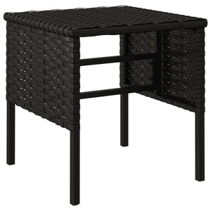 Gartenhocker mit Kissen, 4er Set, Schwarz