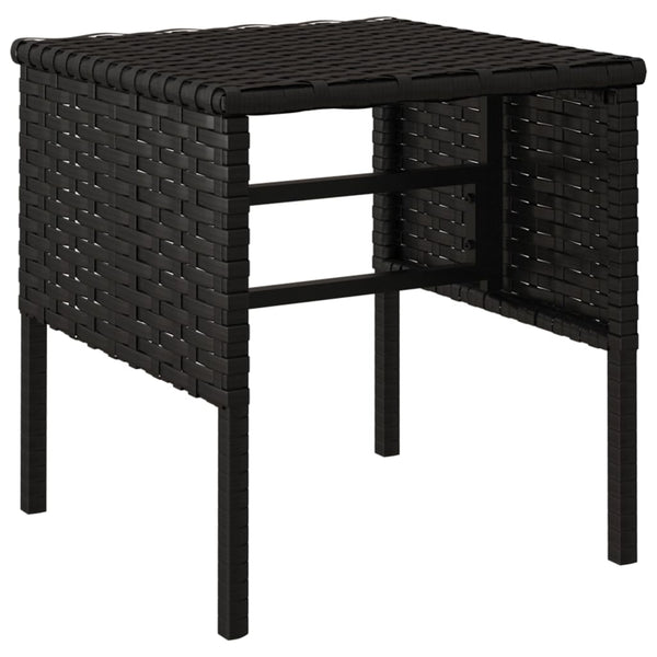 Gartenhocker mit Kissen, 4er Set, Schwarz