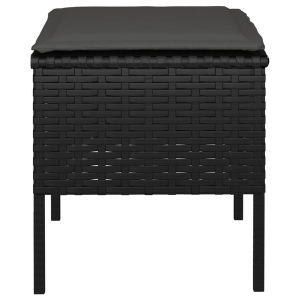Gartenhocker mit Kissen, 4er Set, Schwarz
