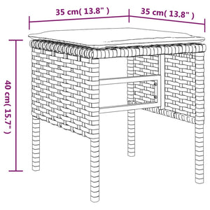Gartenhocker mit Kissen, 4er Set, Schwarz