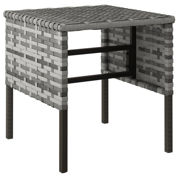 Gartenhocker mit Kissen, 4er Set, Grau