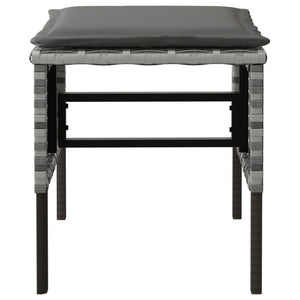 Gartenhocker mit Kissen, 4er Set, Grau