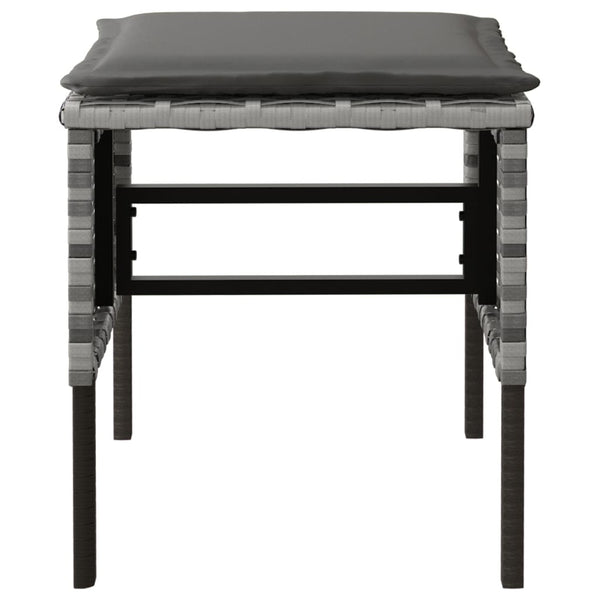 Gartenhocker mit Kissen, 4er Set, Grau