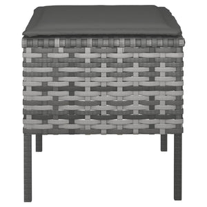 Gartenhocker mit Kissen, 4er Set, Grau