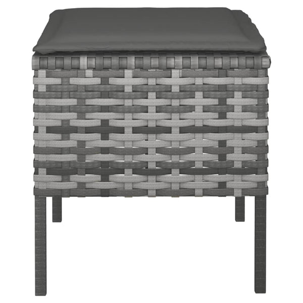 Gartenhocker mit Kissen, 4er Set, Grau