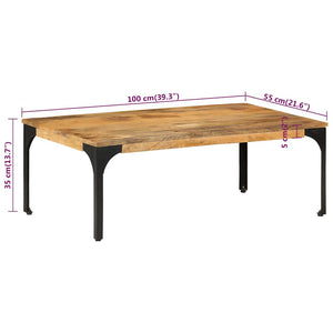 vidaXL Table basse 100x55x35 cm Bois de manguier massif