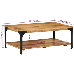 Couchtisch Mango Massivholz mit Ablage