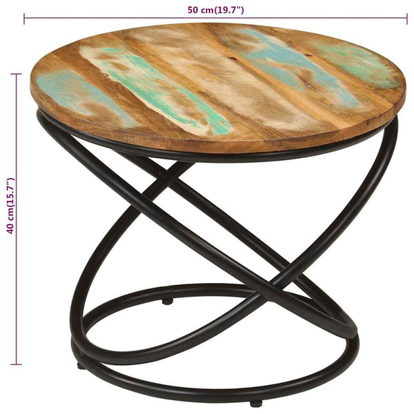 Couchtisch Altholz Massiv Stahl Ø50cm