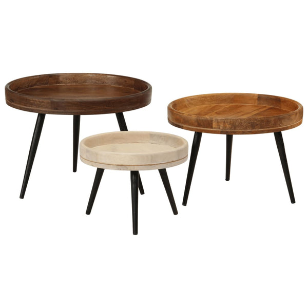 Couchtische 3er Set Mango Massivholz