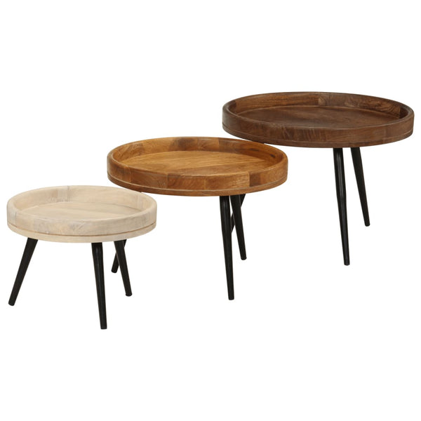 Couchtische 3er Set Mango Massivholz