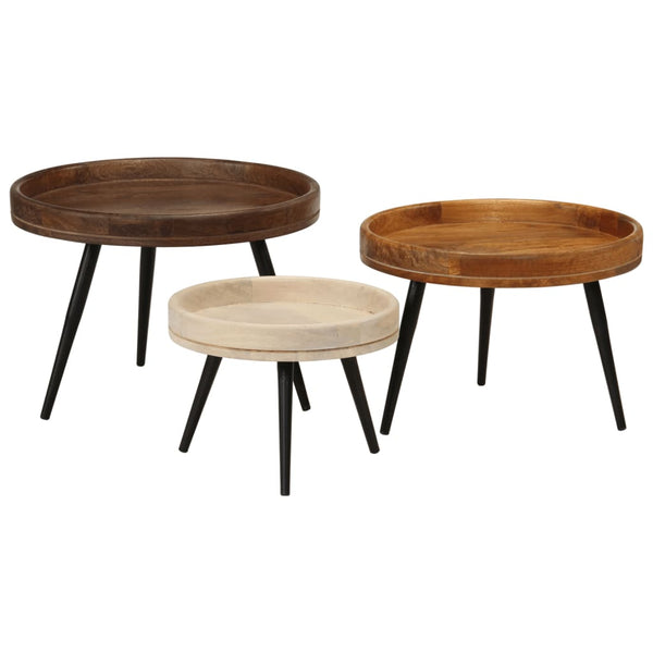 Couchtische 3er Set Mango Massivholz