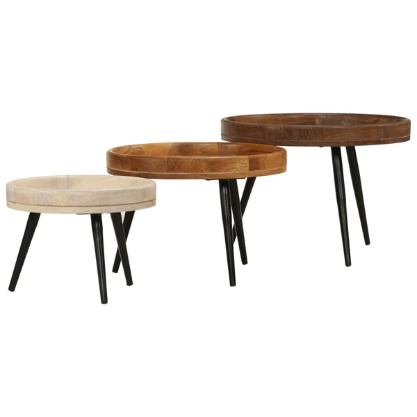 Couchtische 3er Set Mango Massivholz