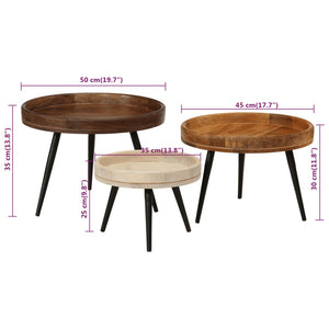 Couchtische 3er Set Mango Massivholz