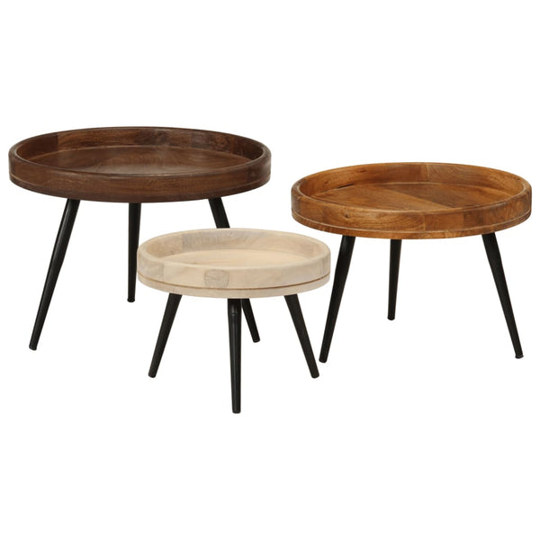 Couchtische 3er Set Mango Massivholz